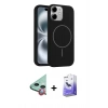 MARSİLYAN™- iPhone 11 Kılıf Yankı Form Serisi - Siyah Bilvis 5in1 5D Magic Hayalet Cam Ekran Koruyucu + Raze Metal Kamera Lens - KI