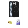 MARSİLYAN™- iPhone 11 Kılıf Yankı Form Serisi - Siyah Bilvis 5in1 5D Magic Hayalet Cam Ekran Koruyucu + Rainbow Kamera Lens Koruma Cam - KI