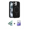 MARSİLYAN™- iPhone 11 Kılıf Yankı Form Serisi - Siyah Bilvis 5in1 5D Magic Hayalet Cam Ekran Koruyucu + Raze Metal Kamera Lens - MI