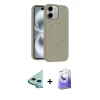 MARSİLYAN™- iPhone 11 Kılıf Yankı Form Serisi - Siyah Bilvis 5in1 5D Magic Hayalet Cam Ekran Koruyucu + Raze Metal Kamera Lens - MI