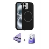 MARSİLYAN™- iPhone 11 Kılıf Yankı Form Serisi - Siyah Bilvis 5in1 5D Magic Hayalet Cam Ekran Koruyucu + Raze Metal Kamera Lens - MR
