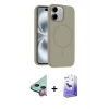 MARSİLYAN™- iPhone 11 Kılıf Yankı Form Serisi - Siyah Bilvis 5in1 5D Magic Hayalet Cam Ekran Koruyucu + Raze Metal Kamera Lens - KI