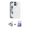 MARSİLYAN™- iPhone 11 Kılıf Yankı Form Serisi - Siyah Bilvis 5in1 5D Magic Hayalet Cam Ekran Koruyucu + Raze Metal Kamera Lens - GS