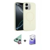 MARSİLYAN™- iPhone 11 Kılıf Yankı Form Serisi - Siyah Bilvis 5in1 5D Magic Hayalet Cam Ekran Koruyucu + Raze Metal Kamera Lens - KI