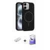 MARSİLYAN™- iPhone 11 Kılıf Yankı Form Serisi - Siyah Bilvis 5in1 5D Magic Hayalet Cam Ekran Koruyucu + Renkli Kamera Lens Koruma Cam - SI