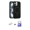 MARSİLYAN™- iPhone 11 Kılıf Yankı Form Serisi - Siyah Bilvis 5in1 5D Magic Hayalet Cam Ekran Koruyucu + Renkli Kamera Lens Koruma Cam - PE