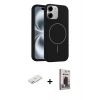 MARSİLYAN™- iPhone 11 Kılıf Yankı Form Serisi - Siyah Bilvis Hayalet Cam Ekran Koruyucu + Renkli Kamera Lens Koruma Cam - PE