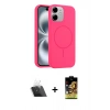 MARSİLYAN™- iPhone 11 Kılıf Yankı Form Serisi - Siyah Buffer Cam Ekran Koruyucu + Kamera Lens Koruma Cam - SF