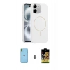 MARSİLYAN™- iPhone 11 Kılıf Yankı Form Serisi - Siyah Buffer Cam Ekran Koruyucu + Neon Fosforlu Kamera Lens - YL