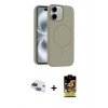 MARSİLYAN™- iPhone 11 Kılıf Yankı Form Serisi - Siyah Buffer Cam Ekran Koruyucu + Pers Alüminyum Kamera Lens - LT