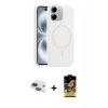 MARSİLYAN™- iPhone 11 Kılıf Yankı Form Serisi - Siyah Buffer Cam Ekran Koruyucu + Pers Alüminyum Kamera Lens - LT