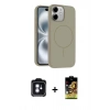 MARSİLYAN™- iPhone 11 Kılıf Yankı Form Serisi - Siyah Buffer Cam Ekran Koruyucu + PVD Metal Kamera Lens - MI