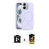 MARSİLYAN™- iPhone 11 Kılıf Yankı Form Serisi - Siyah Buffer Cam Ekran Koruyucu + PVD Metal Kamera Lens - MI