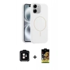MARSİLYAN™- iPhone 11 Kılıf Yankı Form Serisi - Siyah Buffer Cam Ekran Koruyucu + PVD Metal Kamera Lens - TU