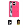 MARSİLYAN™- iPhone 11 Kılıf Yankı Form Serisi - Siyah Buffer Cam Ekran Koruyucu + PVD Metal Kamera Lens - YL