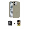 MARSİLYAN™- iPhone 11 Kılıf Yankı Form Serisi - Siyah Buffer Cam Ekran Koruyucu + PVD Metal Kamera Lens - YL