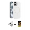 MARSİLYAN™- iPhone 11 Kılıf Yankı Form Serisi - Siyah Buffer Cam Ekran Koruyucu + Raze Metal Kamera Lens - GS