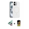 MARSİLYAN™- iPhone 11 Kılıf Yankı Form Serisi - Siyah Buffer Cam Ekran Koruyucu + Raze Metal Kamera Lens - KI