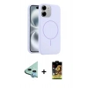 MARSİLYAN™- iPhone 11 Kılıf Yankı Form Serisi - Siyah Buffer Cam Ekran Koruyucu + Raze Metal Kamera Lens - MI