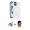 MARSİLYAN™- iPhone 11 Kılıf Yankı Form Serisi - Siyah Buffer Cam Ekran Koruyucu + Raze Metal Kamera Lens - MI