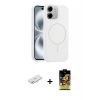 MARSİLYAN™- iPhone 11 Kılıf Yankı Form Serisi - Siyah Buffer Cam Ekran Koruyucu + Renkli Kamera Lens Koruma Cam - YL