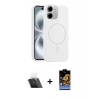 MARSİLYAN™- iPhone 11 Kılıf Yankı Form Serisi - Siyah Buffer Hayalet Cam Ekran Koruyucu + Kamera Lens Koruma Cam - SF