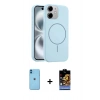 MARSİLYAN™- iPhone 11 Kılıf Yankı Form Serisi - Siyah Buffer Hayalet Cam Ekran Koruyucu + Neon Fosforlu Kamera Lens - MI