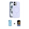 MARSİLYAN™- iPhone 11 Kılıf Yankı Form Serisi - Siyah Buffer Hayalet Cam Ekran Koruyucu + Neon Fosforlu Kamera Lens - MI