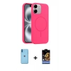 MARSİLYAN™- iPhone 11 Kılıf Yankı Form Serisi - Siyah Buffer Hayalet Cam Ekran Koruyucu + Neon Fosforlu Kamera Lens - MI