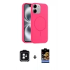 MARSİLYAN™- iPhone 11 Kılıf Yankı Form Serisi - Siyah Buffer Hayalet Cam Ekran Koruyucu + PVD Metal Kamera Lens - YL