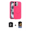 MARSİLYAN™- iPhone 11 Kılıf Yankı Form Serisi - Siyah Buffer Hayalet Cam Ekran Koruyucu + PVD Metal Kamera Lens - TU