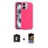 MARSİLYAN™- iPhone 11 Kılıf Yankı Form Serisi - Siyah Buffer Hayalet Cam Ekran Koruyucu + PVD Metal Kamera Lens - MI