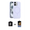 MARSİLYAN™- iPhone 11 Kılıf Yankı Form Serisi - Siyah Buffer Hayalet Cam Ekran Koruyucu + PVD Metal Kamera Lens - TU