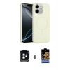 MARSİLYAN™- iPhone 11 Kılıf Yankı Form Serisi - Siyah Buffer Hayalet Cam Ekran Koruyucu + PVD Metal Kamera Lens - YL