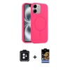 MARSİLYAN™- iPhone 11 Kılıf Yankı Form Serisi - Siyah Buffer Hayalet Cam Ekran Koruyucu + PVD Metal Kamera Lens - SH