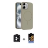 MARSİLYAN™- iPhone 11 Kılıf Yankı Form Serisi - Siyah Buffer Hayalet Cam Ekran Koruyucu + PVD Metal Kamera Lens - YL
