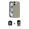 MARSİLYAN™- iPhone 11 Kılıf Yankı Form Serisi - Siyah Buffer Hayalet Cam Ekran Koruyucu + PVD Metal Kamera Lens - MI