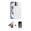 MARSİLYAN™- iPhone 11 Kılıf Yankı Form Serisi - Siyah Buffer Hayalet Cam Ekran Koruyucu + Raze Metal Kamera Lens - SH