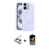 MARSİLYAN™- iPhone 11 Kılıf Yankı Form Serisi - Siyah Buffer Hayalet Cam Ekran Koruyucu + Raze Metal Kamera Lens - GS