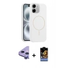 MARSİLYAN™- iPhone 11 Kılıf Yankı Form Serisi - Siyah Buffer Hayalet Cam Ekran Koruyucu + Raze Metal Kamera Lens - MR