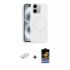 MARSİLYAN™- iPhone 11 Kılıf Yankı Form Serisi - Siyah Buffer Hayalet Cam Ekran Koruyucu + Renkli Kamera Lens Koruma Cam - SI