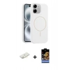 MARSİLYAN™- iPhone 11 Kılıf Yankı Form Serisi - Siyah Buffer Hayalet Cam Ekran Koruyucu + Renkli Kamera Lens Koruma Cam - SI