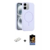 MARSİLYAN™- iPhone 11 Kılıf Yankı Form Serisi - Siyah Buffer Hayalet Cam Ekran Koruyucu + Renkli Kamera Lens Koruma Cam - PE