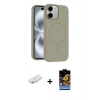 MARSİLYAN™- iPhone 11 Kılıf Yankı Form Serisi - Siyah Buffer Hayalet Cam Ekran Koruyucu + Renkli Kamera Lens Koruma Cam - SI