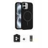 MARSİLYAN™- iPhone 11 Kılıf Yankı Form Serisi - Siyah Joko Magic 5D Hayalet Cam + PVD Metal Kamera Lens - MI