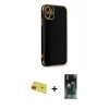 MARSİLYAN™- iPhone 11 Kılıf Yankı Serisi - Şeffaf 360 Full Body Arka Koruyucu + Rainbow Kamera Lens Koruma Cam - KI