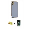 MARSİLYAN™- iPhone 11 Kılıf Yankı Serisi - Şeffaf 360 Full Body Arka Koruyucu + Rainbow Kamera Lens Koruma Cam - KI