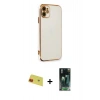 MARSİLYAN™- iPhone 11 Kılıf Yankı Serisi - Şeffaf 360 Full Body Arka Koruyucu + Rainbow Kamera Lens Koruma Cam - KI