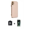 MARSİLYAN™- iPhone 11 Kılıf Yankı Serisi - Şeffaf 360 Full Body Arka Koruyucu + PVD Metal Kamera Lens - SH