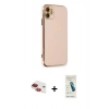 MARSİLYAN™- iPhone 11 Kılıf Yankı Serisi - Şeffaf Pasifik Cam Ekran Koruyucu + Pers Alüminyum Kamera Lens - KI
